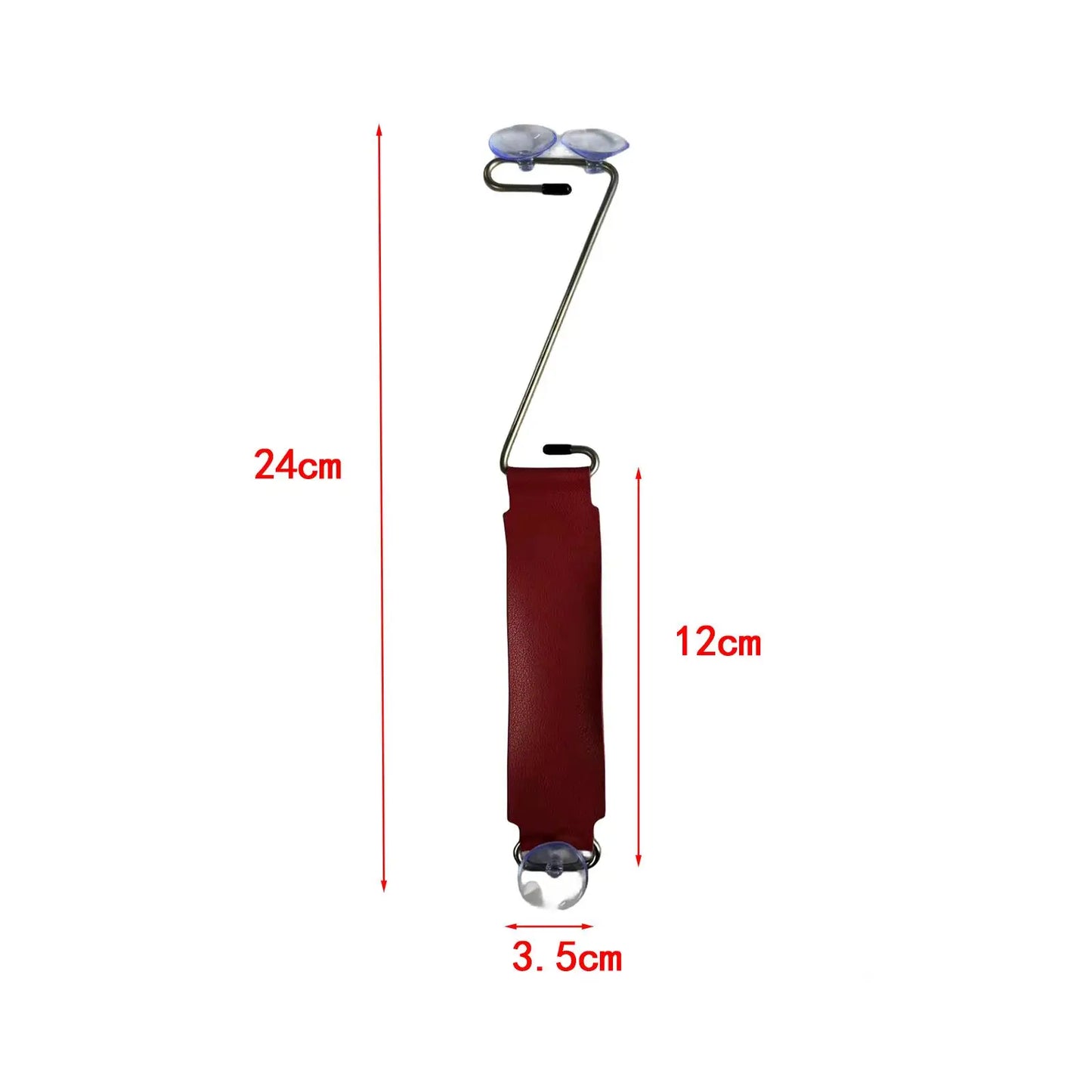 Red leather strap with metal hooks and suction cups for guitar support stable leg rest bracket for ukuleles electric guitar