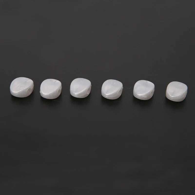 Six off-white smooth pearl-like knobs for 6pcs tuning peg machine heads for wooden electric classical guitars