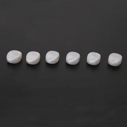 Six off-white smooth pearl-like knobs for 6pcs tuning peg machine heads for wooden electric classical guitars