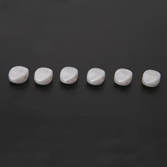 Six off-white smooth pearl-like knobs for 6pcs tuning peg machine heads for wooden electric classical guitars