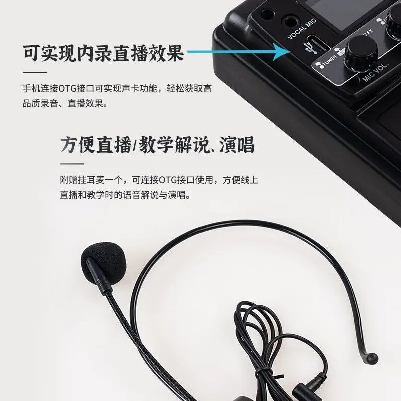 Black wired lavalier microphone with foam windscreen and flexible gooseneck for acoustic guitar vibration pickup use