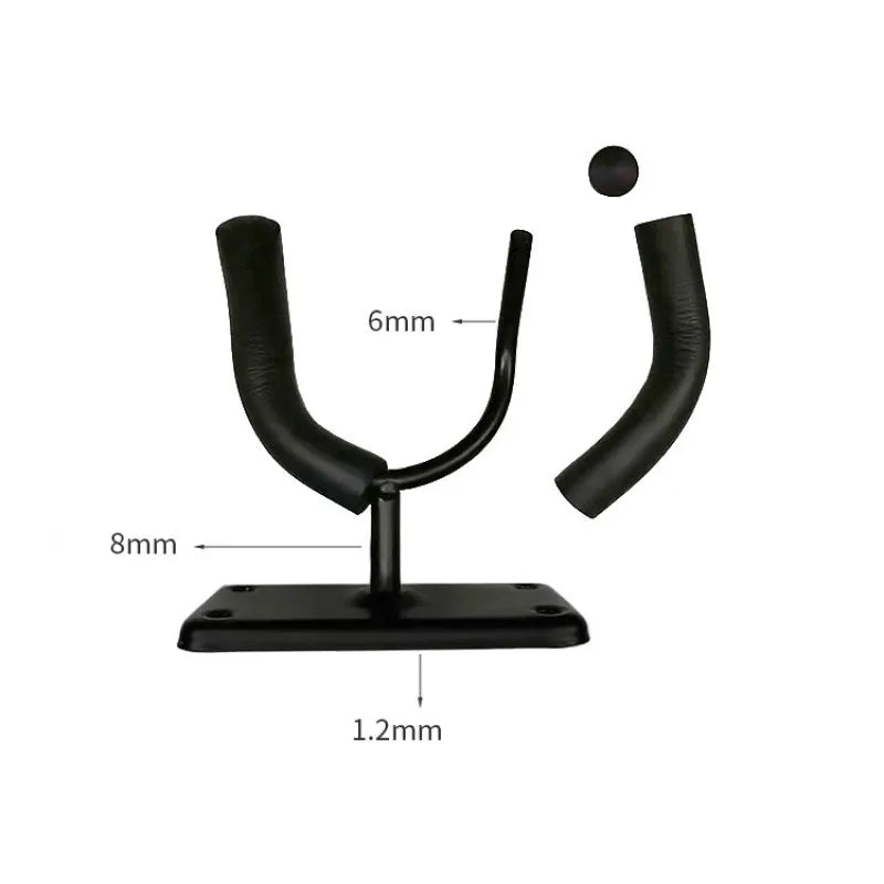 Black metal guitar wall mount with padded curved arms and flat base holder racks violin rack bracket display for secure mounting