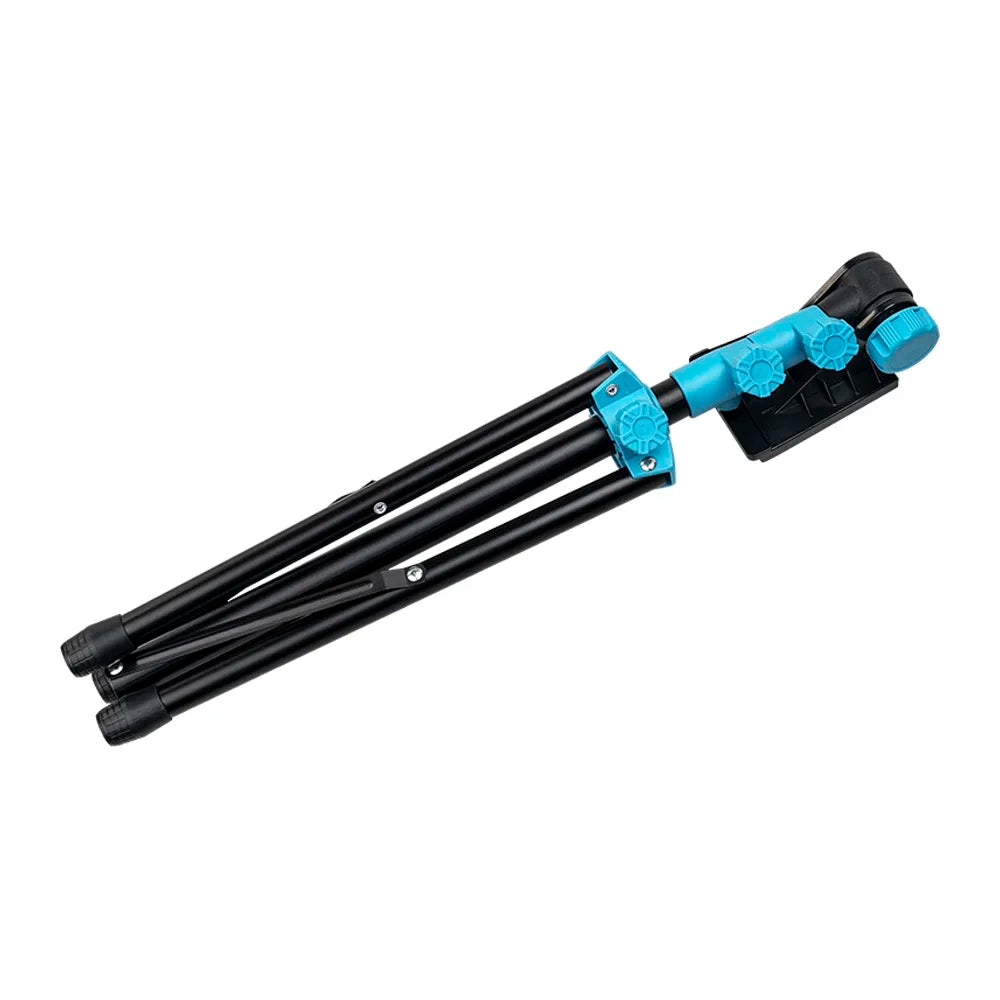 Black folding music sheet stand with bright blue adjustment levers detachable aluminum alloy holder height adjustable