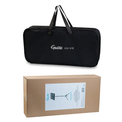 Black guitto gss-01b folding music sheet stand with detachable aluminum alloy tripod and holder height adjustable