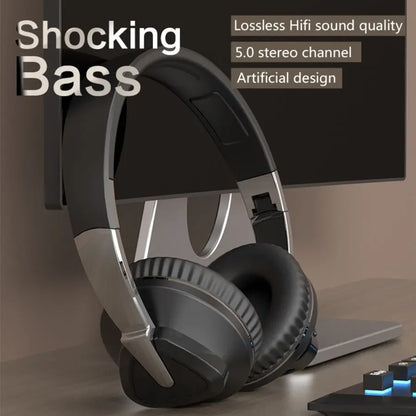 Black and silver h3 wireless wired headphone with usb adapter rx&tx gaming headset and hi-fi bass for phone pc tv