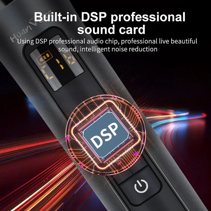 Black huan vision handheld microphone with built-in dsp sound card effects and mic reverb connecting for equipment live use