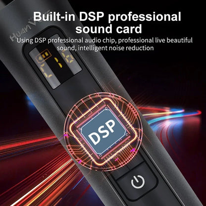 Black huan vision handheld microphone with built-in dsp sound card effects and mic reverb connecting for equipment live use