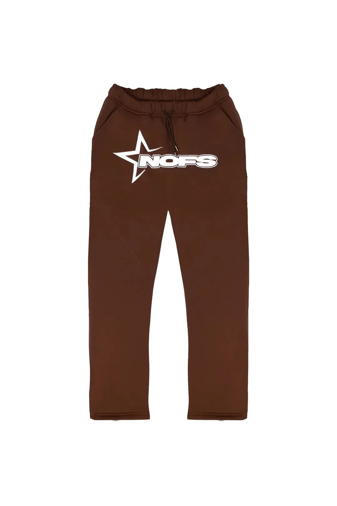 Brown sweatpants with white star and nofs logo complement harajuku hoodies men hooded sweatshirt punk rock oversized pullovers
