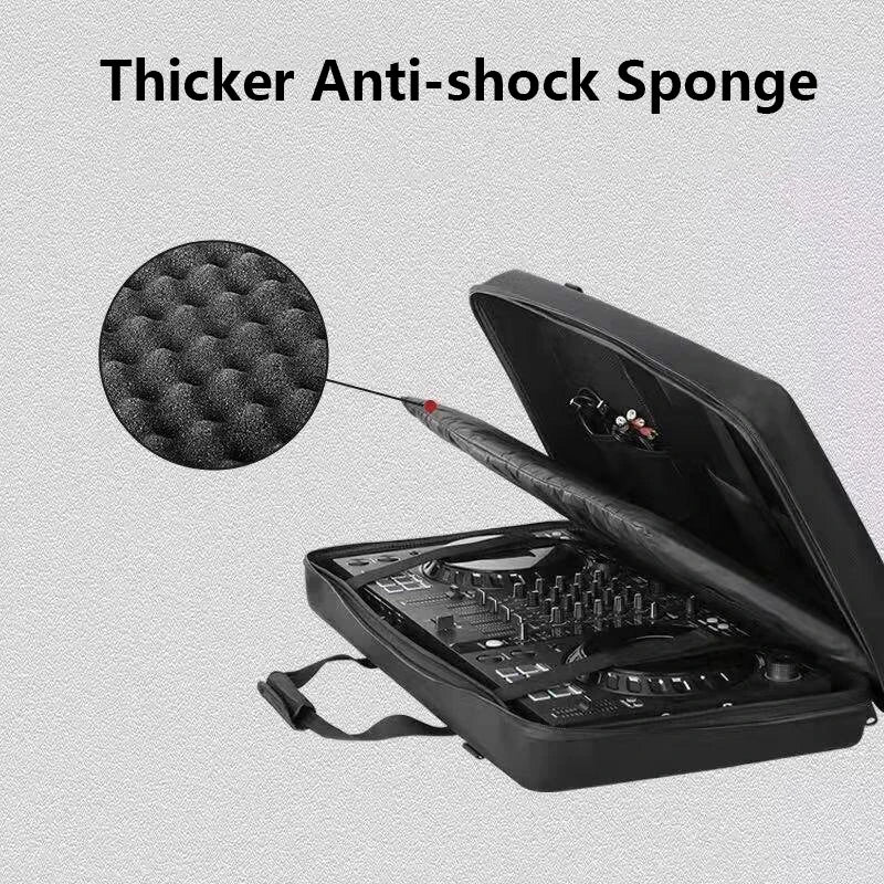 Black anti-shock sponge lining inside hard protective case for pionner dj controller mixer ddj-sb3 shockproof zipper disk bag