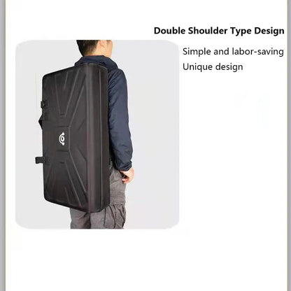 Black rugged textured hard protective case with double shoulder strap for pionner dj controller shockproof zipper disk bag