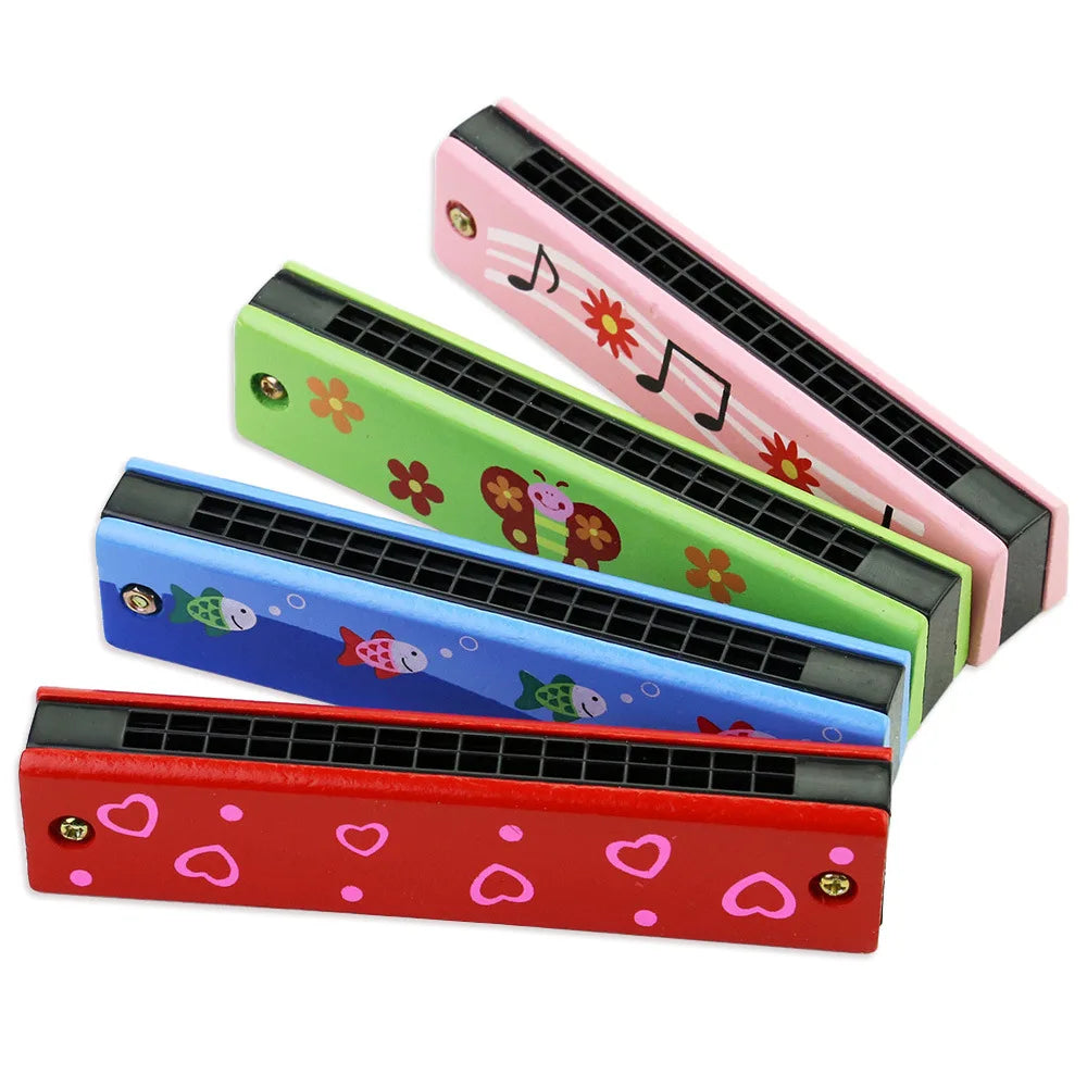 Colorful harmonica toy for preschool children beginner with playful designs educational musical instrument for creative learning