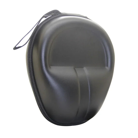 Black sleek oval-shaped hard-shell hdj500 headset case with zipper and loop for pioneer hdj-700 hdj-1500 headphones