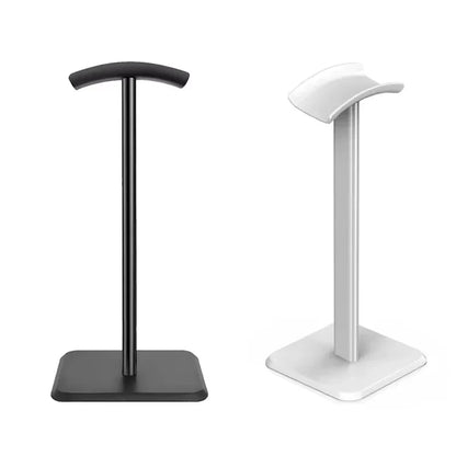 Black and white minimalist headphones stand universal made of aluminuim alloy for desktop gaming earphones and headset holder