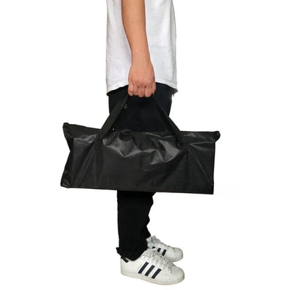 Black durable nylon carrying bag waterproof with reinforced handles for heavy duty foldable music stand height adjustable