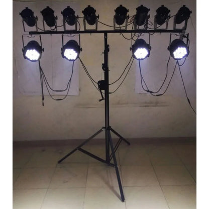 Black metal heavy duty stable 4.2m truss stand moving head holder with ten white led spotlights for photography studio stage hotel party