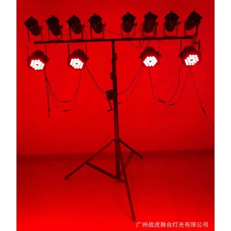Black metal heavy duty stable 4.2m truss stand with ten red spotlights moving head holder for photography studio stage hotel party