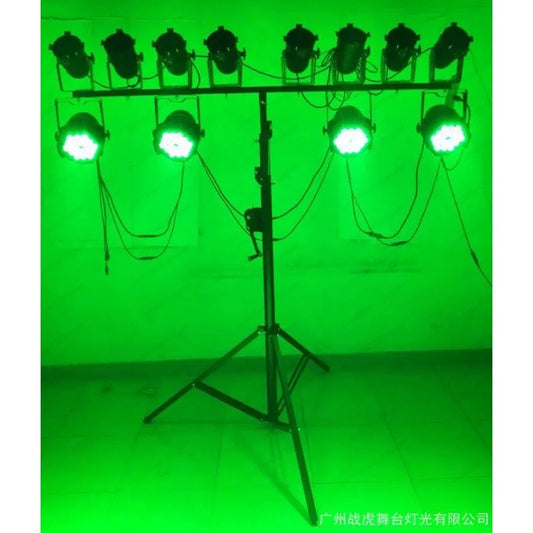 Black metal heavy duty stable 4.2m truss stand moving head holder with ten green led spotlights for photography studio stage hotel party
