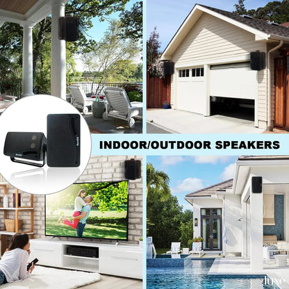 Black herd io 3.5 inch passive outdoor speakers with textured grille waterproof for patio marine use