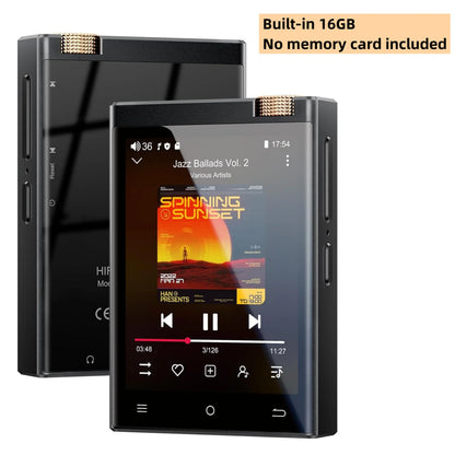 Black rectangular hi-fi mp3 player with gold accents touchscreen wifi oilsky lossless dsd high-resolution audio
