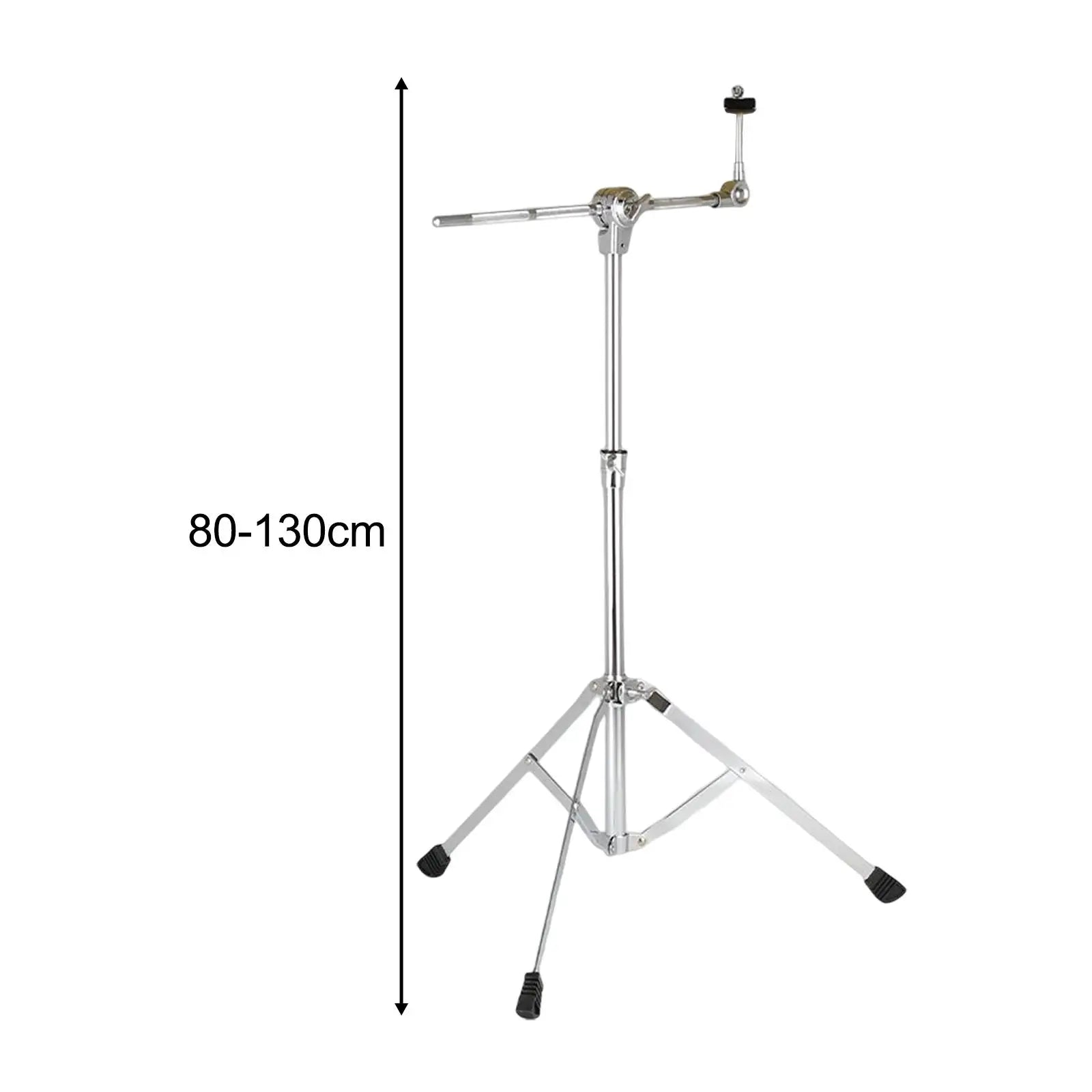 Adjustable chrome heavy duty musical hi hat stand with folding bracket drum mount and black rubber feet height 80-130cm