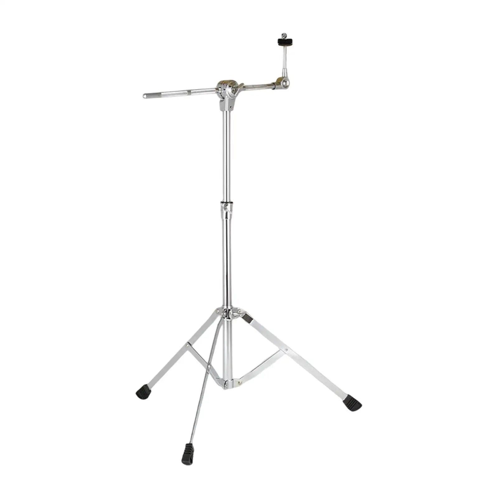 Chrome finished heavy duty musical hi hat stand with adjustable height folding bracket drum and black rubber feet
