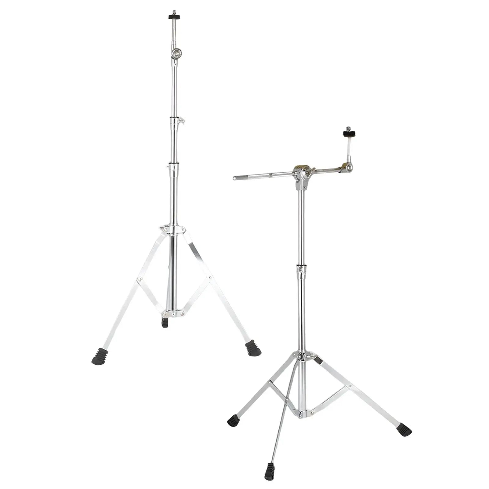 Chrome-finished hi hat stand tripod legs with anti skid adjustable height black rubber feet for musical instrument use