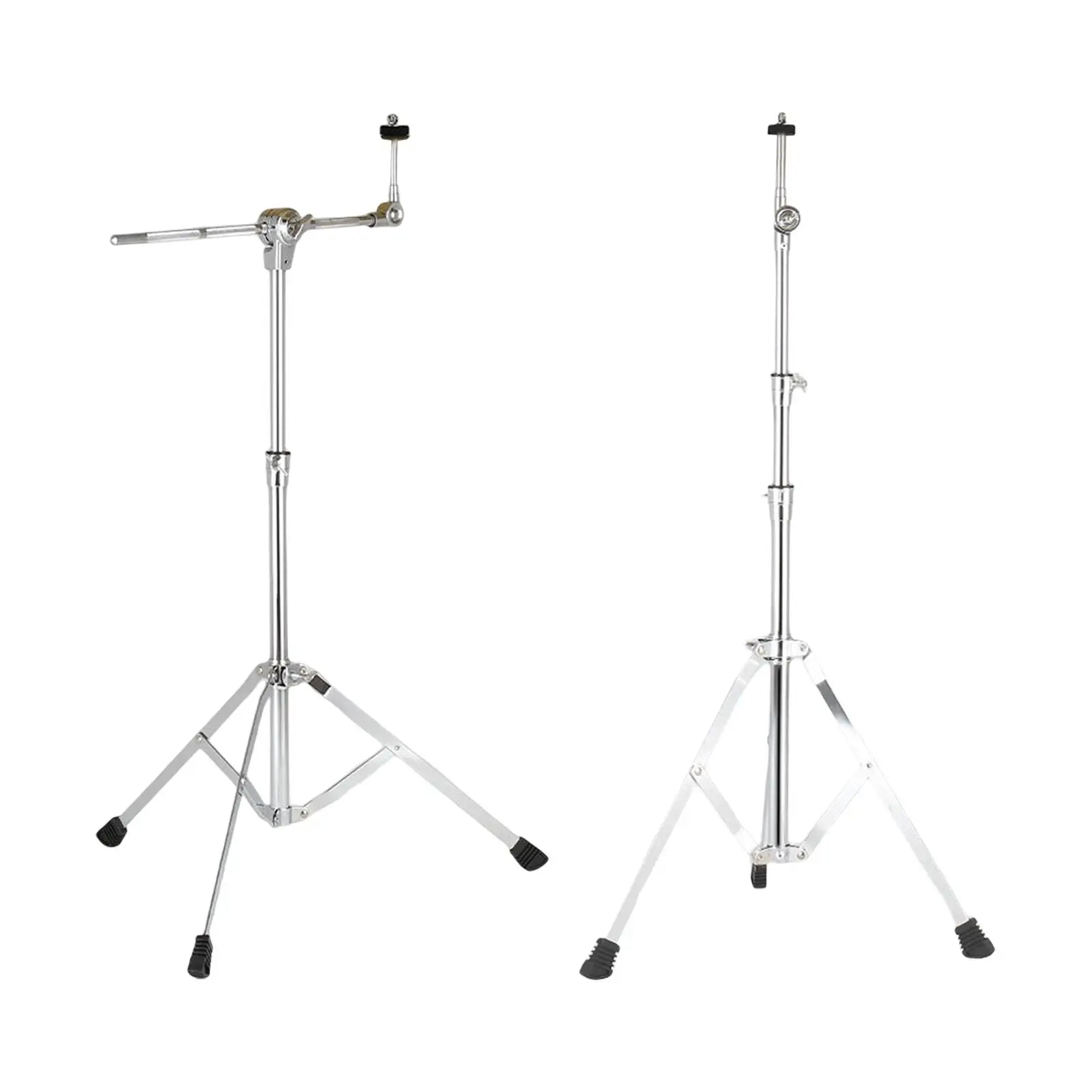 Silver chrome-finished hat stand tripod with anti skid adjustable height and lightweight design for musical instrument use