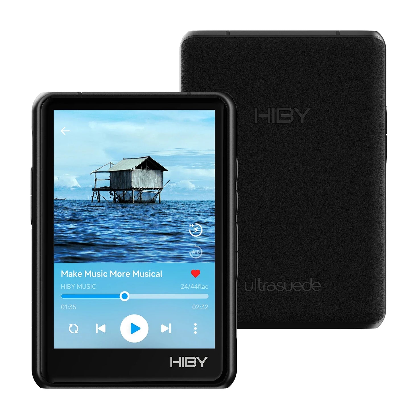Black hiby r3 pro ii portable music player with touchscreen display featuring opa1622 headphone amp and 480mw output
