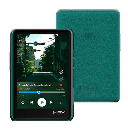 Teal textured hiby r3 pro ii pocket cannon with opa1622 headphone amps and 480mw output on sleek rectangular screen
