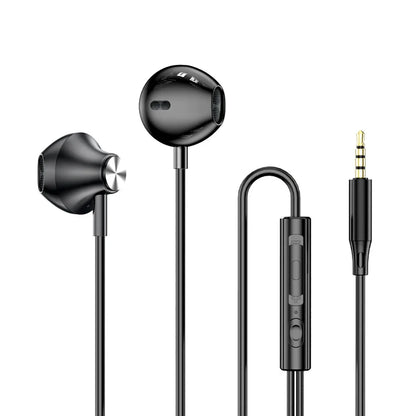 Black hi-fi surround in-ear type c headphones with wire control and silver accents for samsung s24 jack earbud headset