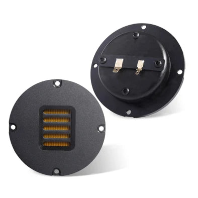 Black circular high definition air motion transformer amt diy speaker driver with gold grille and three terminal connectors for car speaker tweeter use