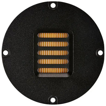 Black circular speaker grille with five horizontal gold-colored slats for air motion transformer amt diy car speaker tweeter set