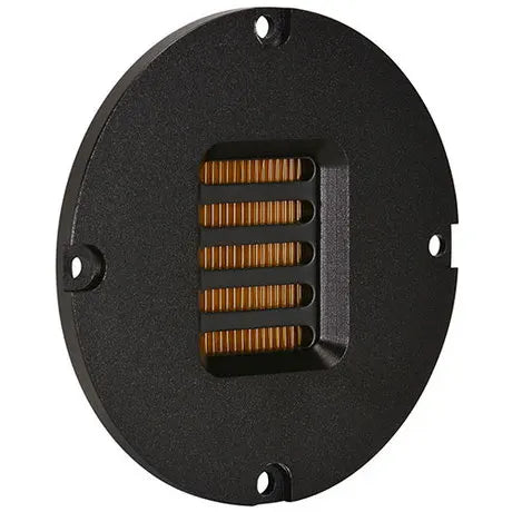 Black circular high definition air motion transformer amt diy car speaker tweeter grille with golden brown internal components