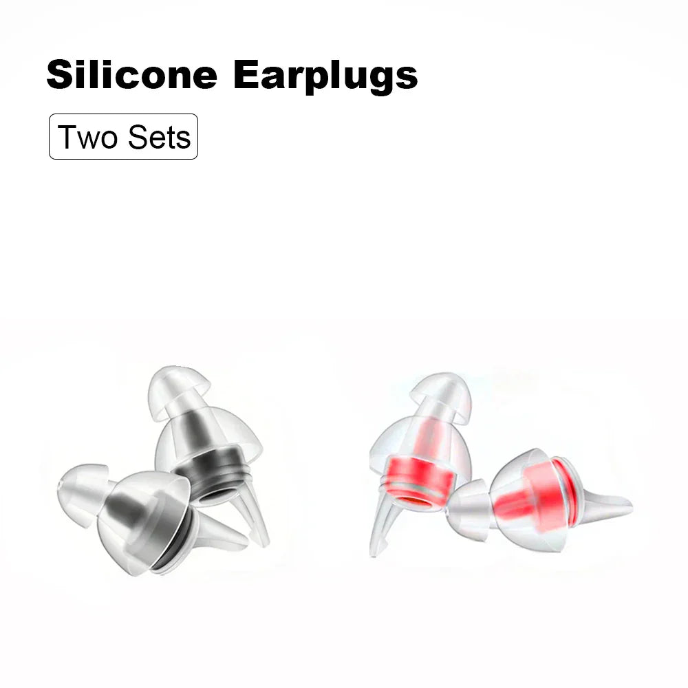 Clear silicone high fidelity earplugs with red and black cores reusable musicians earplugs for noise cancelling concert use