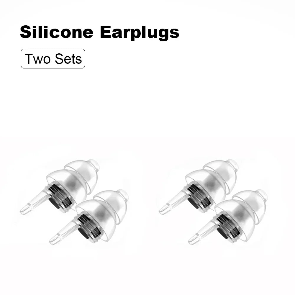 Clear silicone reusable musicians earplugs with black rubberized inner seals for noise cancelling concert festivals drummers