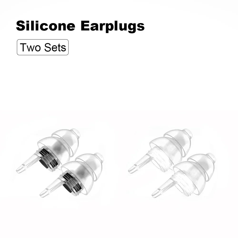 Clear silicone reusable musicians earplugs with black rubberized tips for noise cancelling concert festivals drummers