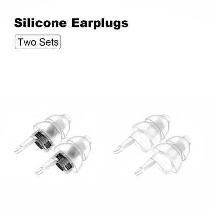 Clear silicone reusable musicians earplugs with black rubberized tips for noise cancelling concert festivals drummers