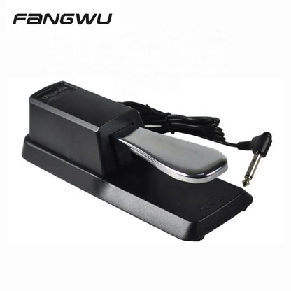 High quality cherub piano keyboard sustain pedal wtb-005 in black plastic with chrome finish and 1/4-inch audio jack