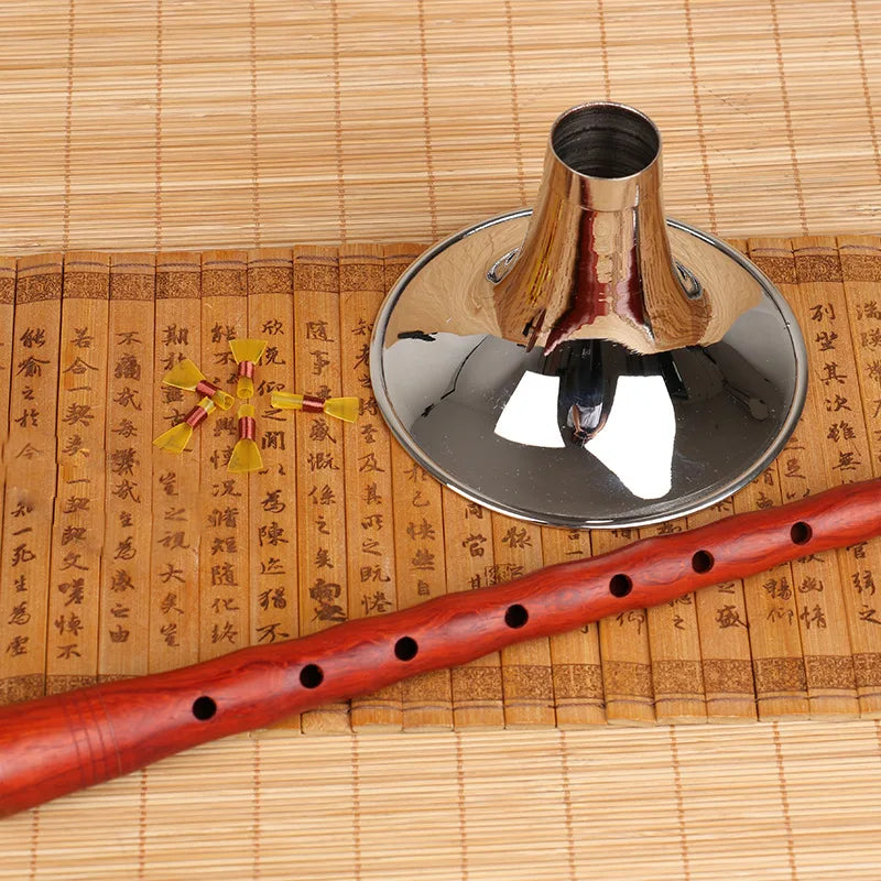 High quality chinese folk shiny chrome-plated metal incense burner with flared top for musical instrument suona use