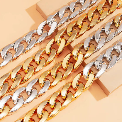Thick shiny gold and silver quality exaggerated acrylic ccb link choker statement hip hop necklaces for women