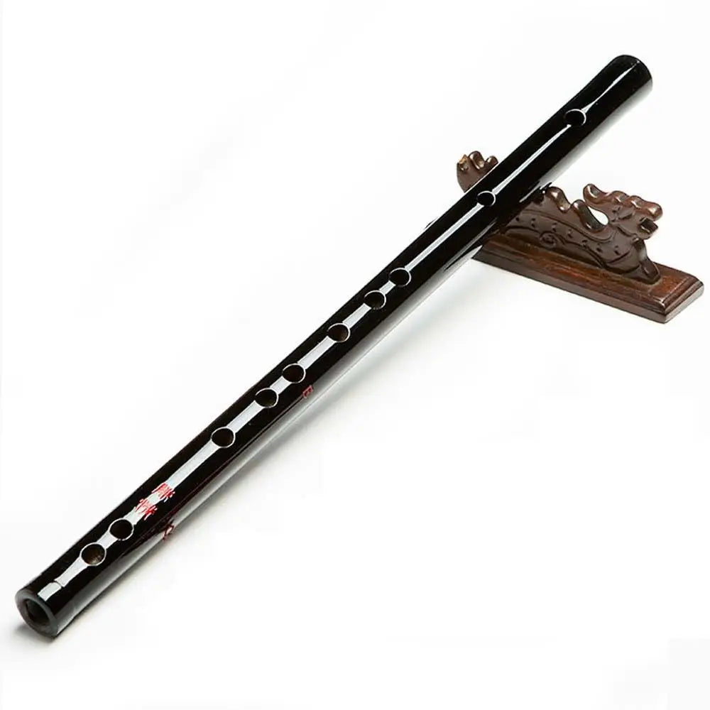 Black lacquered quality flute chinese bamboo dizi flute with seven finger holes and subtle red markings for beginners