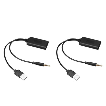 Black usb-to-3.5mm audio adapter cables with compact rectangular connectors and gold-plated jacks for bluetooth module jack wireless radio adapter use