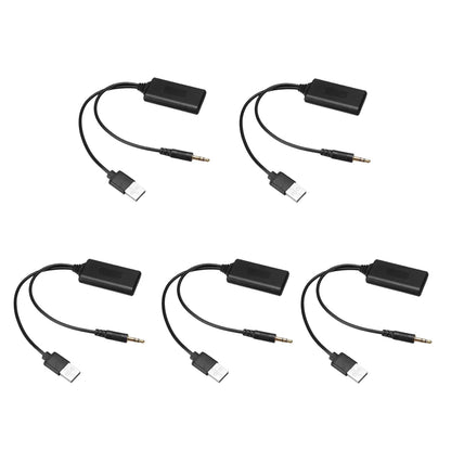 Black usb-to-3.5mm audio adapter cables with gold-plated tips for high quality universal car bluetooth module wireless radio adapter