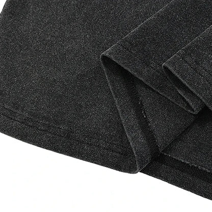 Dark gray heathered cotton fabric with soft weave and finished seams in hip hop 2024 summer washed unisex tshirt tops y2k