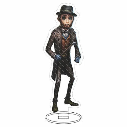 A dark-toned acrylic standee of lucky guy reznik in a vintage suit from hip hop anime emma woods helena series desk decor