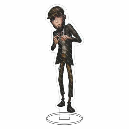 Black and brown patterned acrylic standee of lucky guy reznik in trench coat from hip hop anime emma woods helena series desk decor