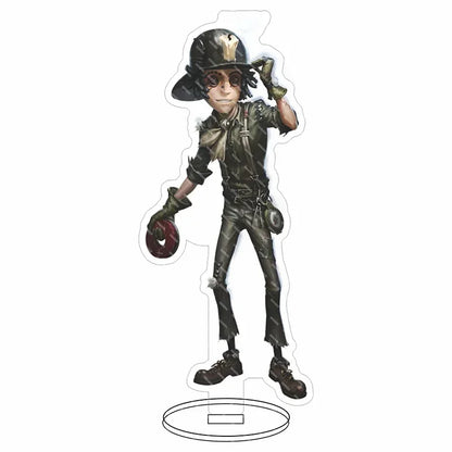Black and gold acrylic hip hop anime lucky guy reznik standee featuring patched clothing hat and goggles desk decor toy