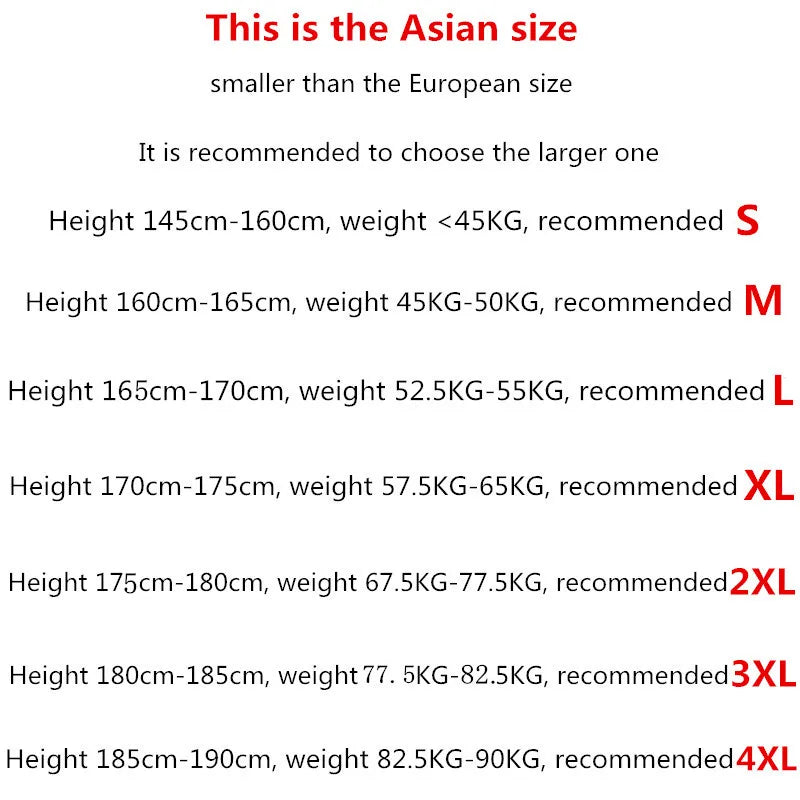 Size chart for hip hop creative black summer japanese style hole t-shirts streetwear couple tops from s to 4xl
