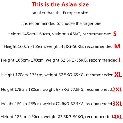 Size chart for hip hop creative black summer japanese style hole t-shirts streetwear couple tops from s to 4xl