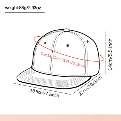 White hip hop fashion snapback cap with flat brim and stitched panels for hat leisuretrendy cool outdoor use